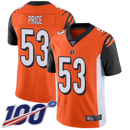 Cincinnati Bengals Limited Orange Men Billy Price Alternate Jersey NFL Footballl #53 100th Season Vapor Untouchable->cincinnati bengals->NFL Jersey